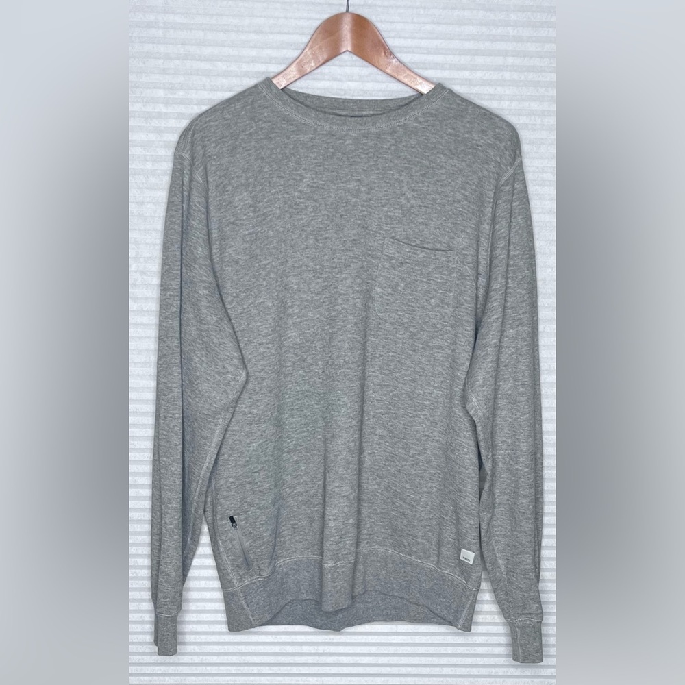 Vuori Men’s Jeffreys Pullover Shirt Side Zip Pocket Heathered Grey Size Large - Picture 2 of 12